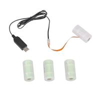 Générique Câble d ' Alimentation USB pour éliminateurs de, Black 1 Meter | Remplacez 4 piles 1, 5 V LR14 C, alimentation USB pour lampe de poche, jouet électrique, horloge