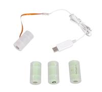 Générique Câble d ' Alimentation USB pour éliminateurs de, White 1 Meter | Remplacez 4 piles 1, 5 V LR14 C, alimentation USB pour lampe de poche, jouet électrique, horloge