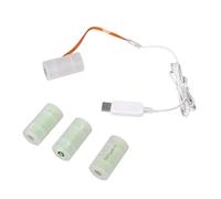 Générique Câble d ' Alimentation USB pour éliminateurs de, White 2 Meters | Remplacez 4 piles 1, 5 V LR14 C, alimentation USB pour lampe de poche, jouet électrique, horloge