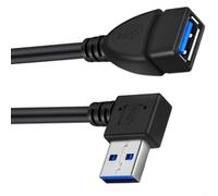 Générique Câble d ' extension coudé USB3.0 Câble USB3 pour souris, disque dur, caméra, branchement et lecture faciles dans un espace restreint, USB mâle à femelle de 20 cm
