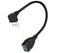 Générique Câble d ' extension coudé USB3.0 Câble USB3 pour souris, disque dur, caméra, branchement et lecture faciles dans un espace restreint, USB mâle à femelle de 20 cm