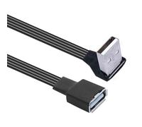 Générique Câble d ' extension USB 2.0 mâle à femelle à angle droit/à tête droite, cordon plat et Flexible pour imprimante, Scanner, ventilateur USB, extension d ' ordinateur