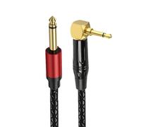 Générique Câble d ' instrument 1/4 pouce coudé droit droit, cordon stéréo mâle de 3, 5 mm, câble d ' interconnexion équilibré de 6, 35 mm pour guitare à faible bruit