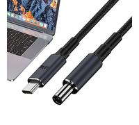Générique Câble d'alimentation de type C DC,Câble convertisseur tressé à charge rapide en nylon PD 140 W - Cordon portable de type C mâle DC, câble de chargement noir de 180 cm pour lieu de travail