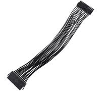 Générique Câble d'alimentation D'extension ATX 24p 30 Cm en Cuivre Étamé 18awg Connecteur Mâle vers Femelle pour Alimentation de Carte Mère Noir PVC