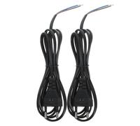 Générique Câble d'alimentation Électrique Lot de 2 2 Pôles 1,5 M en Cuivre et PVC Noir, Cordon de Remplacement et Ignifuge pour Appareils Électroménagers Bureau