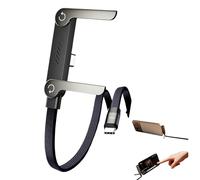 Générique Câble de Charge Rapide Tressé avec Support de Téléphone Intégré, Câble Chargeur 2-en-1 Invisible Plat, Ultra Rapide Câbles 1,5m,Pour Jeux Et Bureautique (1pc)