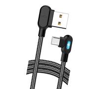 Générique Câble de Chargement USB C coudé, synchronisation de données Rapide, Cordon tressé renforcé pour téléphones et tablettes, Appareil téléphonique Flexible