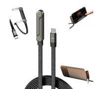 Générique Câble De Chargeur À Support Invisible Avec Support, Chargeur De Téléphone Latéral De Type C, Charge Rapide 240 W, Rotation 360°,Pour Smartphones, Tablettes (150.0, Centimètres)