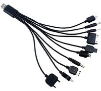 Générique Câble de Chargeur USB Universel 10 en 1 Cordon de synchronisation de Charge Multifonction pour Appareil Photo Robuste et Durable