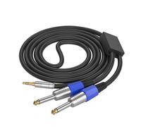 Générique Câble de dérivation stéréo flexible avec connecteurs 3, 5 mm à deux connecteurs 1/4" Adaptateur 3, 5 mm à double 1/4 pour appareils musicaux