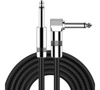 Générique Câble de Guitare 6, 35 mm Cordon d ' Instrument Professionnel Adaptateur à Angle Droit Double Blindage Fil thermorétractable Câble de Guitare tressé Flexible