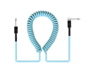 Générique Câble de guitare avec bobine extensible pour le, Light blue 6M | Corps enroulé qui s ' étend avec le mouvement, renvoyant le jeu la configuration, le live set et l ' utilisation