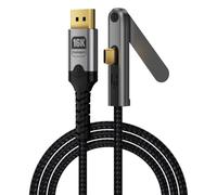 Générique Câble de Pliable de Type C DisplayPort, câble vidéo tressé DP2.1 80 Gbit/s 16 K 60 Hz de 2 m pour Connexion d ' écran de Jeu, écran de présentation avec Pliable