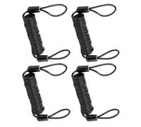 Générique Câble de Sécurité Antivol Vélo et Moto 4 Pièces Noir Câble Antivol à Ressort Portable en Acier Inoxydable Cordon de Rappel Résistant pour Casque et Freins à Disque Usage