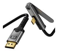 Générique Câble de Type C pour moniteur et projecteur, cordon vidéo USB C 8K 60Hz avec de téléphone intégré, boîtier tressé pour utilisation bureau, 2M