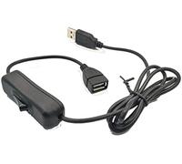 générique Câble d'extension USB mâle à Femelle avec Interrupteur 1M Ligne électrique 4 cœurs 28AWG Fil de cuivre Pur Support U Disque Transmission de données noirPratique et esthétique