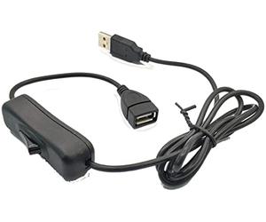 générique Câble d'extension USB mâle à Femelle avec Interrupteur 1M Ligne électrique 4 cœurs 28AWG Fil de cuivre Pur Support U Disque Transmission de données noirPratique et esthétique