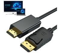 Générique Câble DP HD, adaptateur DP HD,Port d'affichage câble HD - HD Display Port, DP HDTV cordon unidirectionnel pour téléviseurs, moniteurs, projecteur