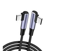 Générique Câble ergonomique tressé de type C coudé à 90 degrés, 3A, 100cm | flexible et renforcé, cordon de de données adapté jeux et chargement rapide, évite les