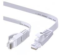 Générique Câble Ethernet Cat 6 plat et Long, 5M 10M 15M 20M 30M, câble réseau haute vitesse, connecteur Rj45 for routeur Modem, câble Ethernet(WHITE,1M)