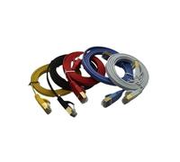 Générique Câble Ethernet plat Cat7 10 Gbit/s, longueurs 20 cm, 50 cm, 1 m, 2 m, 3 m et 5 m, cordon de brassage RJ45 for PC, routeur et ordinateur portable (CAT6A).(Red,0.2M)