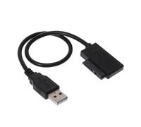 Générique Câble Haute Vitesse Léger Adaptateur Interface Série vers USB 2.0 en Plastique Noir pour Disque Dur Externe et Lecteur Optique