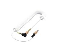 Générique Câble Jack for écouteurs stéréo extensible, plaqué or, coude de 3.5 Mm à 0.5mm, câble Aux for voiture, fil Audio(White)