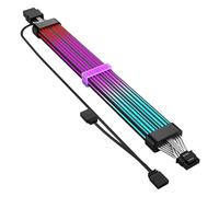 Générique Câble Lumineux Flexible 12 + 4 Broches pour Carte, Black | Conception flexible en silicone avec synchronisation ARGB pour la personnalisation de et les plates-formes de