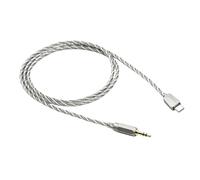 Générique Câble Plug and Play de type C 3, 5 mm, cordon tressé argenté avec prise plaquée or pour autoradio, utilisation musicale quotidienne et stéréo domestique, voyage, écoute de route,