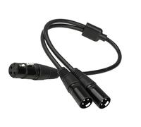 Générique Câble répartiteur 3 broches avec double blindage, cordon de 50 cm pour transmission auditive Hifi et cordon de réduction du bruit, câble de microphone équilibré