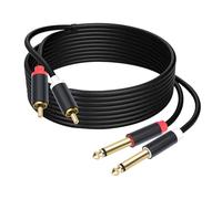 Générique Câble répartiteur adaptateur 6, 35 mm double 2 Y, 3m | Câble séparateur adaptateur 6.35mm à Double 2RCA Y, plaqué or, interconnexion bidirectionnelle pour amplificateur