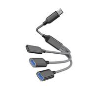 Générique Câble répartiteur d'extension usb1 à 3 ports, convertisseur - Adaptateur multi-USB, ligne de charge de de données, connecteur d'extension de fil de hub de synchronisation durable pour ordin