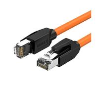 Générique Câble réseau industriel 10G double blindage CAT5E CAT6A CAT8 Profinet Servo EtherCAT Ethernet Gigabit haute flexibilité à 8 broches(CAT6A Orange,150cm)