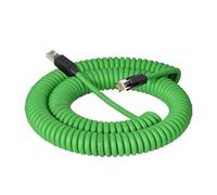 Générique Câble réseau industriel RJ45 8 broches, câble spiralé rétractable RJ45 vers Cat6A Gigabit, chaîne de remorquage à double blindage et ressort(Green,1m)