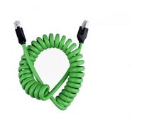 Générique Câble réseau Kilomega RJ45 8 broches à ressort avec blindage Ethernet CA6TA 8 conducteurs mâle-mâle, ligne PUR industrielle(Green,1 meter)