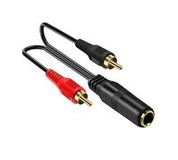 Générique Câble séparateur en Y 6.35mm à 2RCA, câble d ' Extension stéréo pour Une Transmission du Son Claire, connecteurs en d ' Or pour Home cinéma