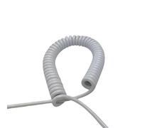 Générique Câble spiralé blanc à âme en cuivre, 2 x 0,75 m² et 3 x 2,5 m², câble d'alimentation télescopique en PU à spirale extensible(13AWG,Stretch 2.5m,3 Core)