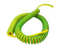 Générique Câble spiralé en PU, fil de terre jaune-vert, 1 conducteur, 15 13 20 18 1711 9 7 AWG extensible, 1 2 3 4 5 6 7 mètres, fil télescopique spiralé(Stretch 11 meter,Spring wire 18 AWG)