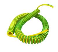 Générique Câble spiralé en PU, fil de terre jaune-vert, 1 conducteur, 15 13 20 18 1711 9 7 AWG extensible, 1 2 3 4 5 6 7 mètres, fil télescopique spiralé(Stretch 3 meter,Spring wire 13 AWG)