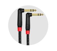 Générique Câble stéréo 6, 35 mm à 6, 35 mm coudé Droit, Double Tone 5M | Câble d ' interconnexion équilibré pour guitare, cordon tressé stéréo pour basse / claviers