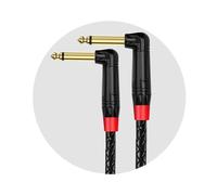 Générique Câble stéréo 6, 35 mm à 6, 35 mm coudé Droit, Mono 50CM | Câble d ' interconnexion équilibré pour guitare, cordon tressé stéréo pour basse / claviers