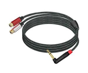 Générique Câble stéréo TRSs 2RCA de 6, 35 mm, fiches à angle droit de 90 degrés, noyaux, gaines en PVC pour connecteurs d ' équipement professionnel de cinéma maison