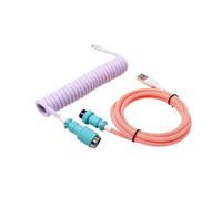 Générique Câble USB A vers Type C for clavier mécanique de jeu, double gaine, avec câble d'alimentation spiralé détachable GX16 de type aviateur.(D32)