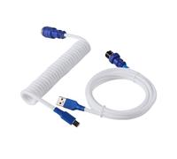 Générique Câble USB A vers Type C for clavier mécanique de jeu, double gaine, avec câble d'alimentation spiralé détachable GX16 de type aviateur.(D6)