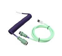 Générique Câble USB A vers Type C for clavier mécanique de jeu, double gaine, avec câble d'alimentation spiralé détachable GX16 de type aviateur.(D38)