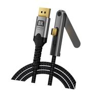 Générique Câble USB C DisplayPort 4K 120 Hz DOONJIEY, Conception de Pliable, Cordon d ' Affichage tressé de 2 m pour la Configuration du projecteur, l ' Utilisation du Moniteur et la visualisation
