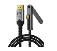 Générique Câble USB C DisplayPort 8K 60 Hz DOONJIEY, Pliable intégré, Cordon vidéo tressé de 2 m pour Extension d ' écran de Moniteur et visualisation de Bureau