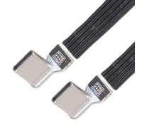 Générique Câble USB C plat en Silicone, cordon de données coudé, prend en une rapide de 60W, 480M, pour caméras, fil souple en Silicone plat