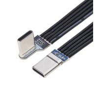 Générique Câble USB C plat en Silicone, cordon de données coudé, prend en une rapide de 60W, 480M, pour caméras, fil souple en Silicone plat